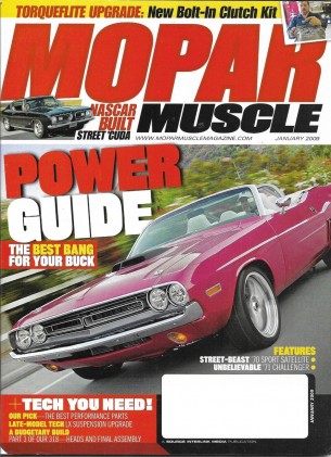 MOPAR MUSCLE 2009 JAN - BANG FOR YOUR BUCKS, CHARGER